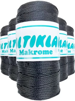 Royaleks Group 5 Adet Polyester Makrome Ipi 68 Füme Gri 100 gr