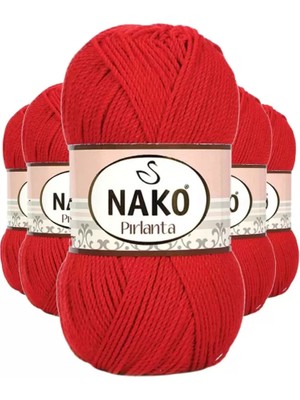 Royaleks Group 5 Adet Pırlanta Amigurumi El Örgü Ipi Yünü Gelincik Kırmızı 6741