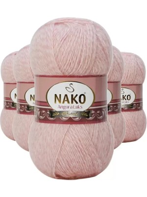 Royaleks Group 5 Adet Angora Lüks El Örgü Ipi Powder 21356