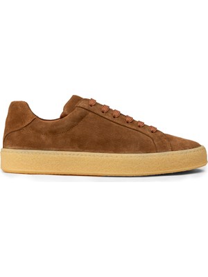 Deery Erkek Hakiki Süet Taba Renk Sneaker - 02018MTBAC03
