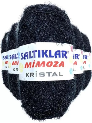 Royaleks Group 5 Adet Mimoza Kristal Işıltılı Şal Patik Yelek Ipi Siyah