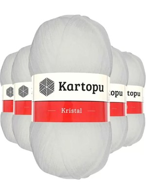 Royaleks Group 5 Adet Kristal Çift Katlı El Örgü Lif Ipi Beyaz K010