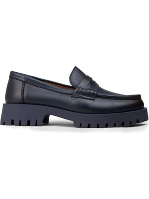 Deery Kadın Hakiki Deri Lacivert Loafer Ayakkabı - 02034ZLCVC03