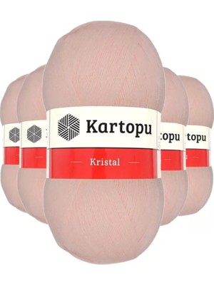 Royaleks Group 5 Adet Kristal Çift Katlı El Örgü Lif Ipi Somon K223