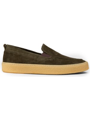 Deery Erkek Hakiki Süet Yeşil Loafer Ayakkabı - 02047MYSLC01