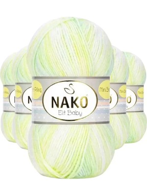 Royaleks Group 5 Adet Mini Batik Bebe El Örgü Ipi Sarı Yeşil 32424