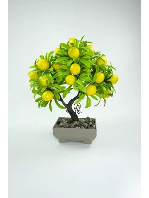 Royaleks Group Dekor Ağaç Limon Ağacı Saksılı Dekoratif Ağaç Biblo 24X13 cm