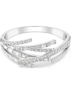 Swarovski Matrix Bileklik Karışık Kesimler Beyaz Rodyum Kaplama L L