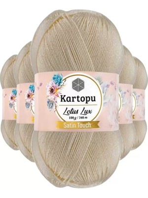 Royaleks Group 5 Adet Lotus Lux Bikini Büstiyer Bluz Simli Örgü Ipi K025 Krem