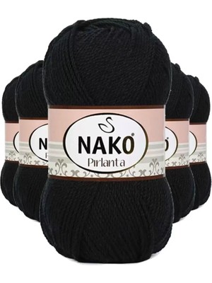 Royaleks Group 5 Adet Pırlanta Amigurumi El Örgü Ipi Yünü Siyah 217