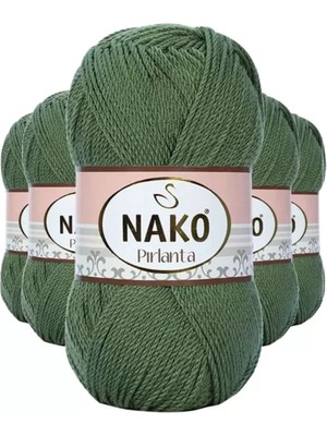 Royaleks Group 5 Adet Pırlanta Amigurumi El Örgü Ipi Yünü Haki Yeşil 11253