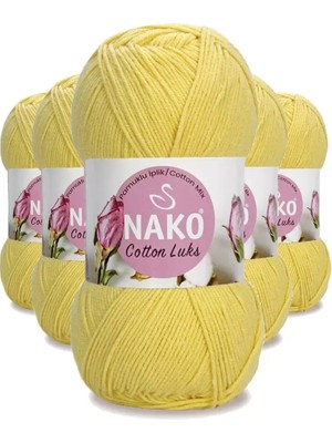 Royaleks Group 5 Adet Cotton Lüks Yelek Tunik Kazak Bluz Hırka Ipi Yünü Açık Sarı 97554