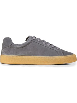 Deery Erkek Gri Hakiki Süet Sneaker Ayakkabı - 02018MGRIC04