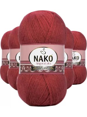 Royaleks Group 5 Adet Angora Lüks El Örgü Ipi Bordo 6679