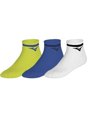 Mizuno Training Mid With Line 3p Çorap Beyaz-Sarı-Mavi