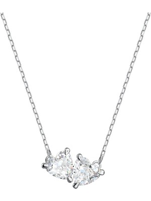 Swarovski Attract Soul Heart Kolye Beyaz Rodyum Kaplama