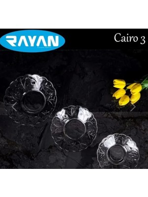 Royaleks Group 6'lı Cam Tabak Güneş Yıldız Gül 3 Model ROYALEKS-G-405