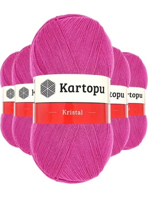 Royaleks Group 5 Adet Kristal Çift Katlı El Örgü Lif Ipi Fuşya K440