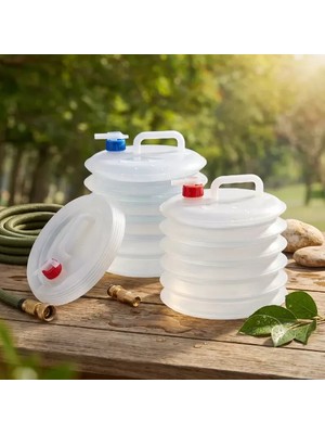Pileli Store Musluklu Akordiyon Katlanır Su Bidonu 10 Litre