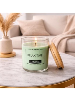 Ada Candle Bardak Mum - Bambu Kapaklı -Kokulu