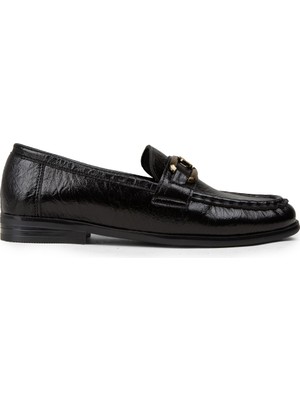 Deery Kadın Siyah Toka Detaylı Loafer Ayakkabı - K0040ZSYHC01