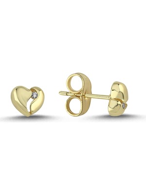 Merano Design Magic Gold Küpe Kalp Şekilli Kadınlar İçin Zarif Tasarım Altın Renkli