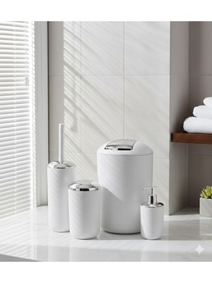 Beyaz Renk 4 Lü Banyo Seti - Ferah, Şık ve Kullanışlı
