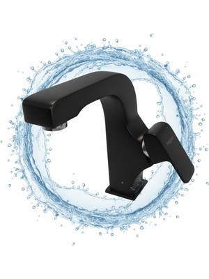 Blue Love Efes Siyah Sabit Lavabo Bataryası | Modern Mat Siyah Tasarım