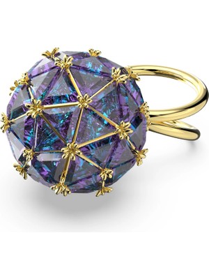 Swarovski Curiosa Cocktail Ring Triangle Cut Blue Gold-Tone Plated