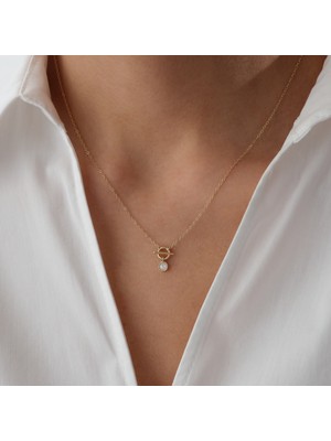 Cherry By Özkonak Taş Sallantılı Symbol Altın Kolye