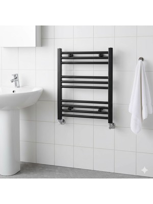 STANDART Siyah Havlupan Radyatör 50X70 - Modern Tasarım Banyo Havlu Kurutucu