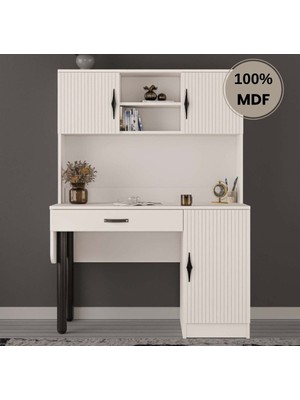 Comiet Lale Mdf Kitaplıklı Dolaplı  Çalışma Masası