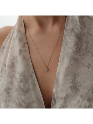 Cherry By Özkonak Floral Taşlı Altın Kolye
