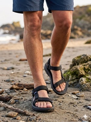 Nstil Günlük Unisex Cırtlı Sandalet Rahat Hafif Tabanlı Outdoor Esnek  Ayakkabı 125M