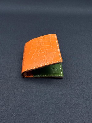 Oakco Leather Turuncu- Yeşil Tasarımderi Cüzdan