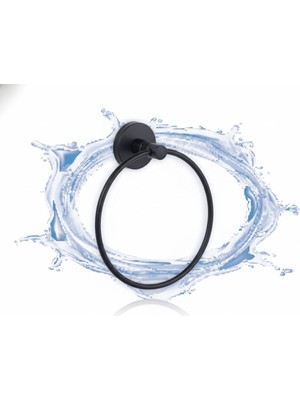 Blue Love Gelibolu Siyah Yuvarlak Havluluk - Modern Banyo Aksesuarı