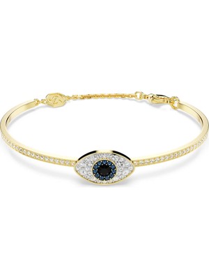 Swarovski Symbolica Bangle Bileklik Evil Eye Mavi Sari Altin Rengi Kaplama L