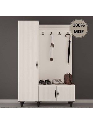Comiet Lale Mdf Raflı Askılıklı Portmanto Ayakkabılık