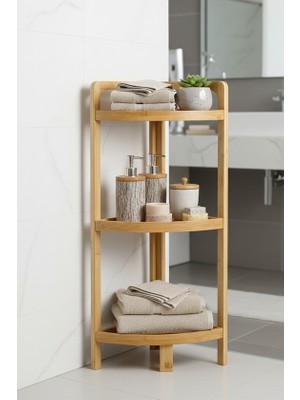 Rafiste Bambu 3 Katlı Köşe Raf