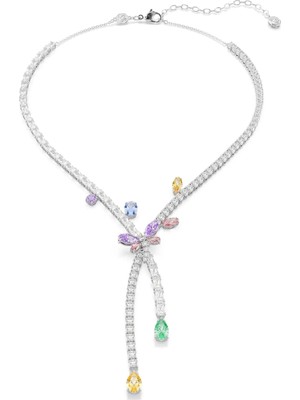Swarovski Ariana Grande x Swarovski Kolye Karışık Kesim Yusufçuk Çok Renkli Rodyum Kaplama