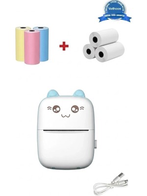 Prativas Mini Fotoğraf Yazıcı Kablosuz Etiket Yazıcı Baskı Makinesi Ios Android Uyumlu Termal Printer