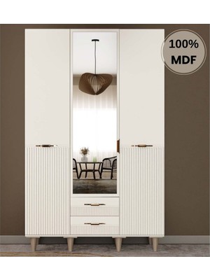 Comiet Menekşe 3 Kapak Mdfayaklı Tasarım Gardırop