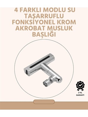 Prativas 360° Dönüşlü Su Akışı Başlığı | 4'ü 1 Arada Kullanım