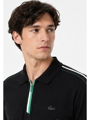 Lacoste  Fermuar Yaka  Siyah  Classıc Fit