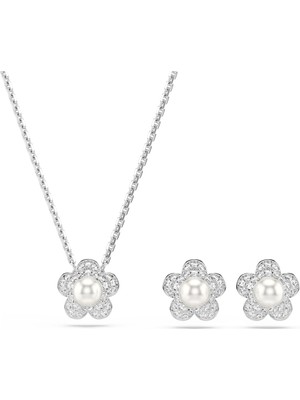 Swarovski Ariana Grande x Swarovski Set Kristal Inci Yuvarlak Kesim Çiçek Beyaz Rodyum Kaplama