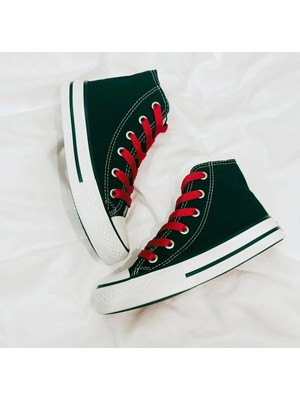 Ymn Ayakkabı Kırmızı Bağcıklı, Siyah Bilekli Spor Ayakkabı Çocuk Sneaker