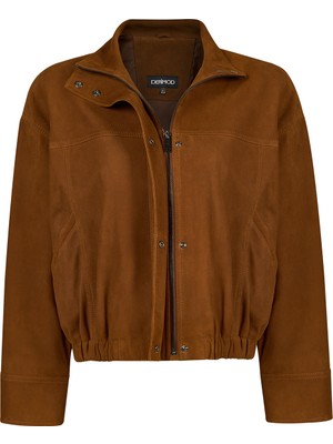 Derimod Deborah Kadın Kahverengi Oversize Süet Deri Ceket 26SGD56811B