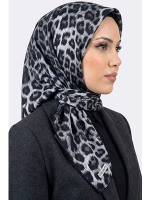 Hadiora Rumipek Kadın Siyah Leopar Desenli Organik Pamuk Soft Eşarp