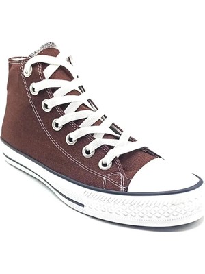 Ymn Ayakkabı Unisex Günlük Keten Rahat Bilekli Kahve Uzun Convers Sneaker Spor Ayakkabı