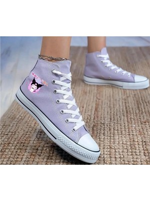 Ymn Ayakkabı Çince Kuromi Baskılı, Lila Bilekli Spor Ayakkabı, Çocuk Sneaker